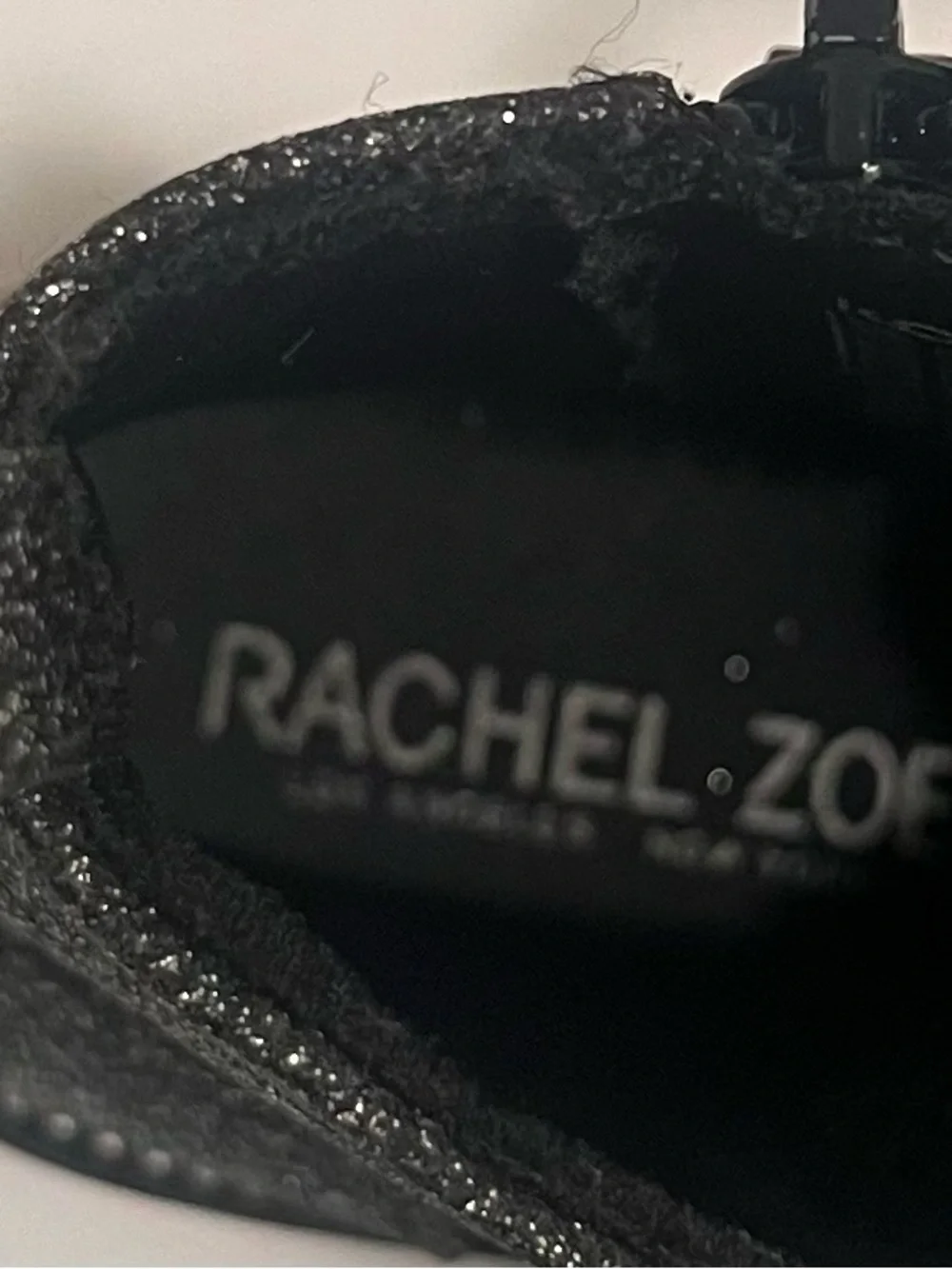 Rachel Zoe Black Glitter Kids Combat Boots